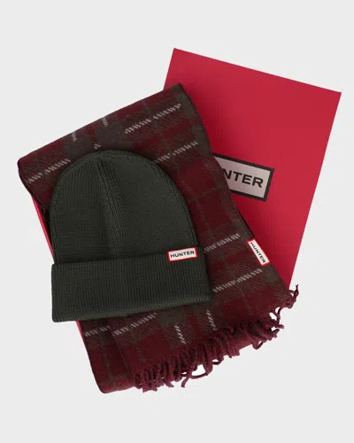 Hunter Unisex Cuff Beanie/tartan Scarf Box Set In Kambaba