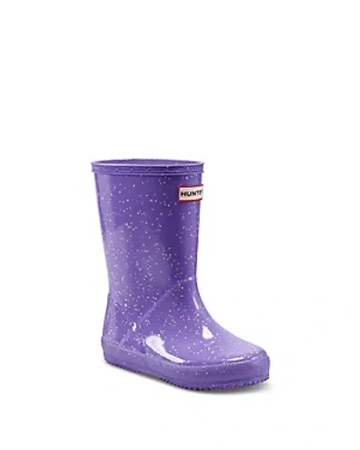 Hunter Unisex Original Kids First Classic Glitter Rain Boots - Toddler, Little Kid In Purple Burst