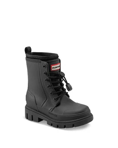 Hunter Unisex Stamp Waterproof Lace Up Boots - Toddler, Little Kid In Black