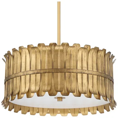 Hunter Valdaz Brushed Luxe Gold With Frosted Glass 3 Light Pendant