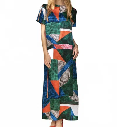 Hunter Valerie Dress In Mosaic In Green