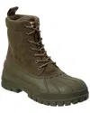 Hunter Velour Suede & Injected Matte Rubber Boot In Green