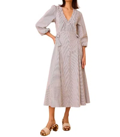 Hunter Vera Dress In Embellished Croquet Stripe In Multi