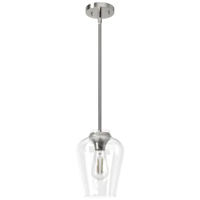 Hunter Vidria Brushed Nickel With Clear Glass 1 Light Pendant
