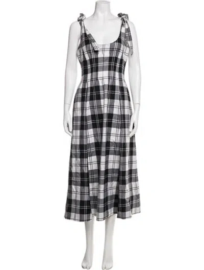 Pre-owned Hunter Virgin Wool Midi Length Dress In Black