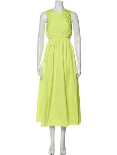 Pre-owned Hunter V-neck Long Dress W/ Tags In Green