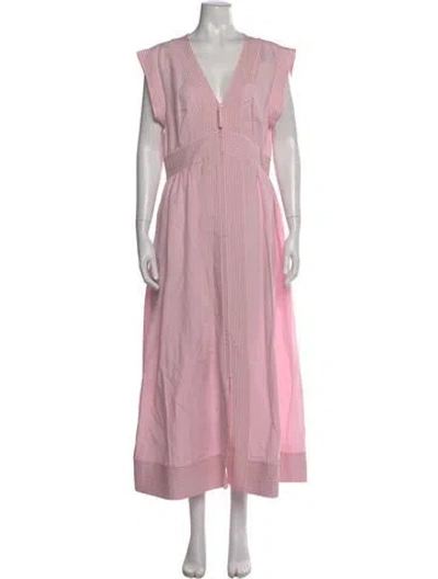 Pre-owned Hunter V-neck Long Dress W/ Tags In Pink