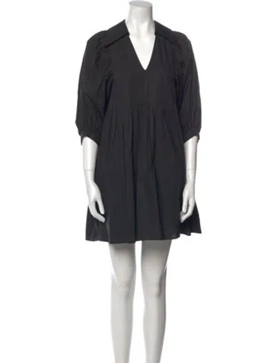 Pre-owned Hunter V-neck Mini Dress In Black