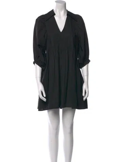 Pre-owned Hunter V-neck Mini Dress In Black