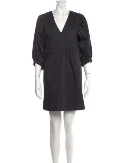 Pre-owned Hunter V-neck Mini Dress In Black