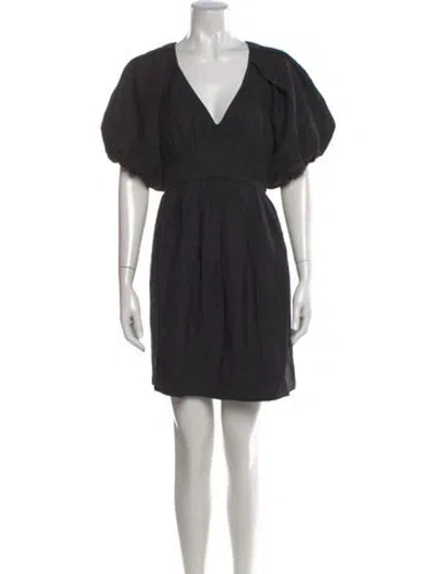 Pre-owned Hunter V-neck Mini Dress In Black