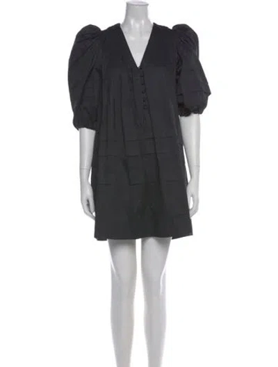 Pre-owned Hunter V-neck Mini Dress In Black