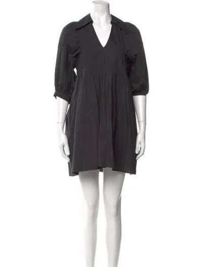 Pre-owned Hunter V-neck Mini Dress In Black