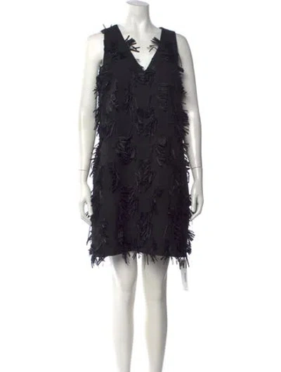 Pre-owned Hunter V-neck Mini Dress In Black