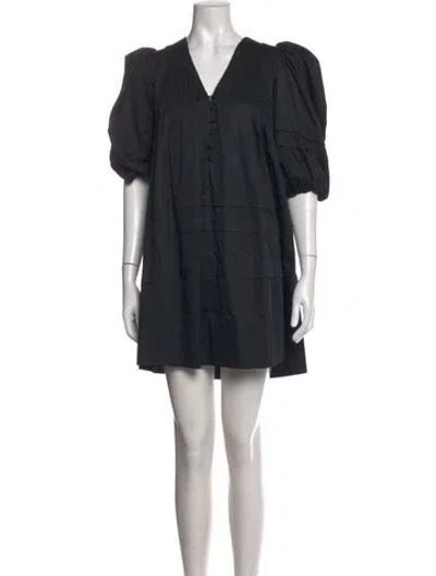 Pre-owned Hunter V-neck Mini Dress In Black