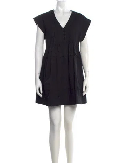 Pre-owned Hunter V-neck Mini Dress In Black