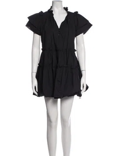 Pre-owned Hunter V-neck Mini Dress In Blue