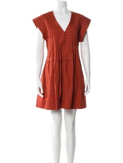 Pre-owned Hunter V-neck Mini Dress In Orange
