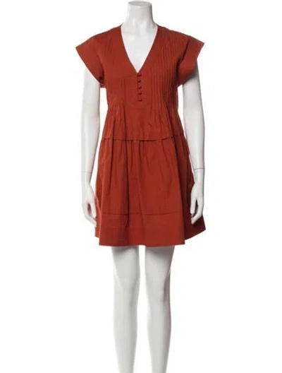 Pre-owned Hunter V-neck Mini Dress In Orange
