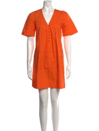 Pre-owned Hunter V-neck Mini Dress In Orange
