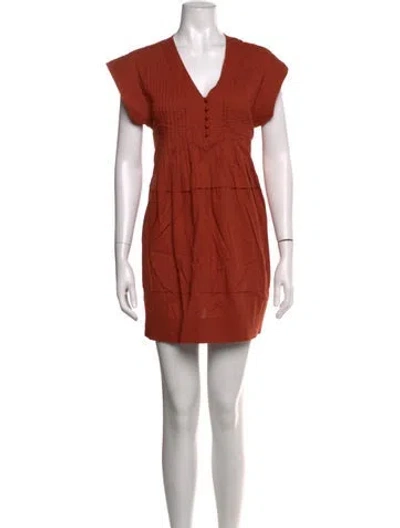 Pre-owned Hunter V-neck Mini Dress In Orange