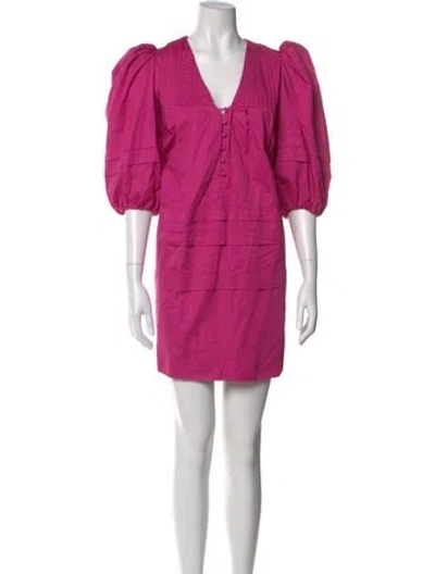 Pre-owned Hunter V-neck Mini Dress In Pink