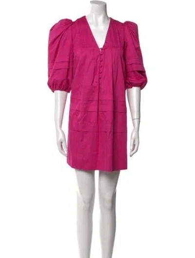 Pre-owned Hunter V-neck Mini Dress In Pink