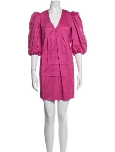 Pre-owned Hunter V-neck Mini Dress In Pink