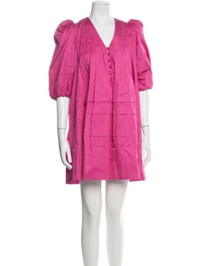 Pre-owned Hunter V-neck Mini Dress In Pink