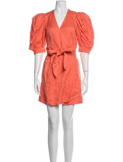 Pre-owned Hunter V-neck Mini Dress In Pink