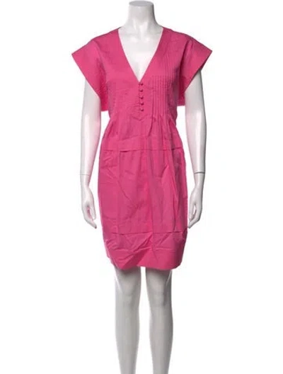 Pre-owned Hunter V-neck Mini Dress In Pink