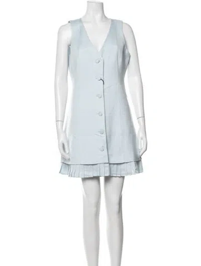 Pre-owned Hunter V-neck Mini Dress W/ Tags In Blue