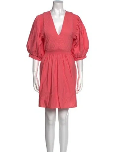 Pre-owned Hunter V-neck Mini Dress W/ Tags In Pink