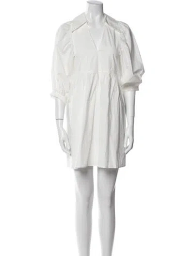 Pre-owned Hunter V-neck Mini Dress In White