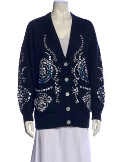 Pre-owned Hunter V-neck Sweater In Blue