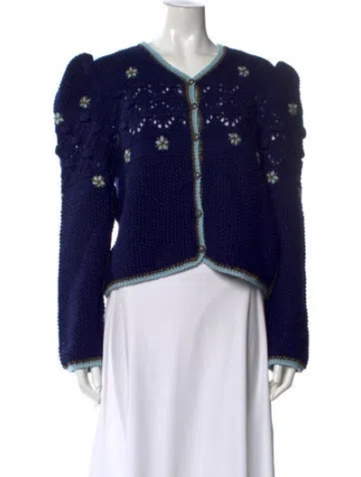 Pre-owned Hunter V-neck Sweater W/ Tags In Blue