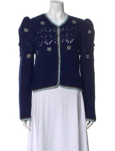 Pre-owned Hunter V-neck Sweater W/ Tags In Blue