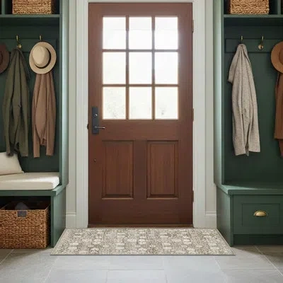 Hunter Washable Printed Chenille Rug In Multi