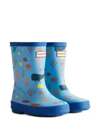 Hunter Kids' Wellington Boots In Blue