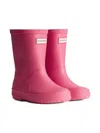 Hunter Logo-patch Rain Boots In Pink