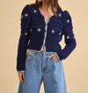 Hunter Willow Button Front Cardigan In Blue In Blue