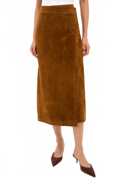 Hunter Winona Midi Skirt In Nutmeg In Brown