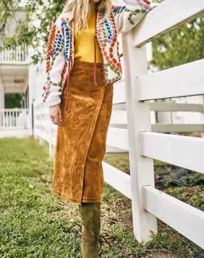 Hunter Winona Suede Wrap Midi Skirt In Nutmeg In Brown