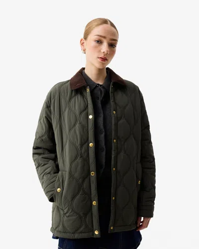 Hunter Witton Womens Quilted Jacket In Green