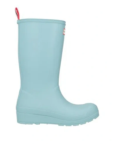 Hunter Woman Knee Boots Sky Blue Size 9 Rubber