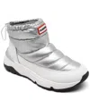 Hunter Hwanne 2 Waterproof Insulated Quilted Faux Shearling Lined Boot In Silver