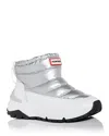 Hunter Hwanne 2 Waterproof Insulated Quilted Faux Shearling Lined Boot In Silver