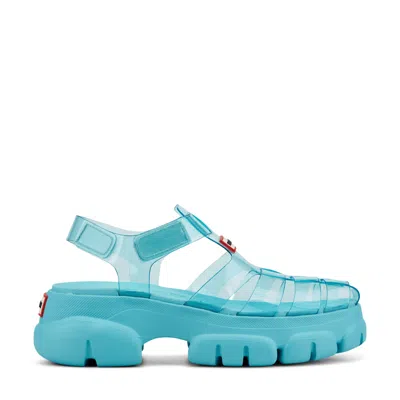 Hunter Women's Belah Closed Toe Casual Sandals 11 Blue Translucent