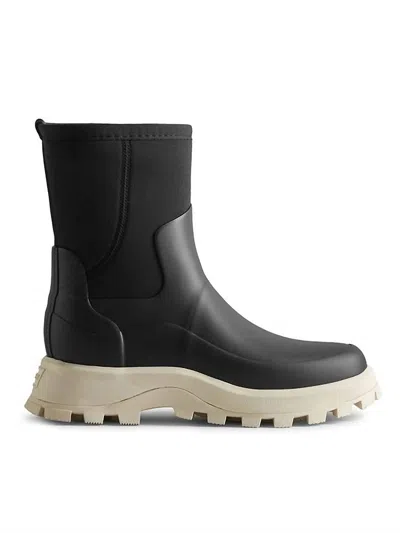 Hunter Women's City Explorer Short Boot In Black/shaded White