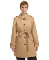 Hunter Stacy Water Resistant Gabardine Trench Coat In Khaki